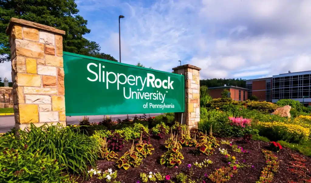 Slippery Rock University sign